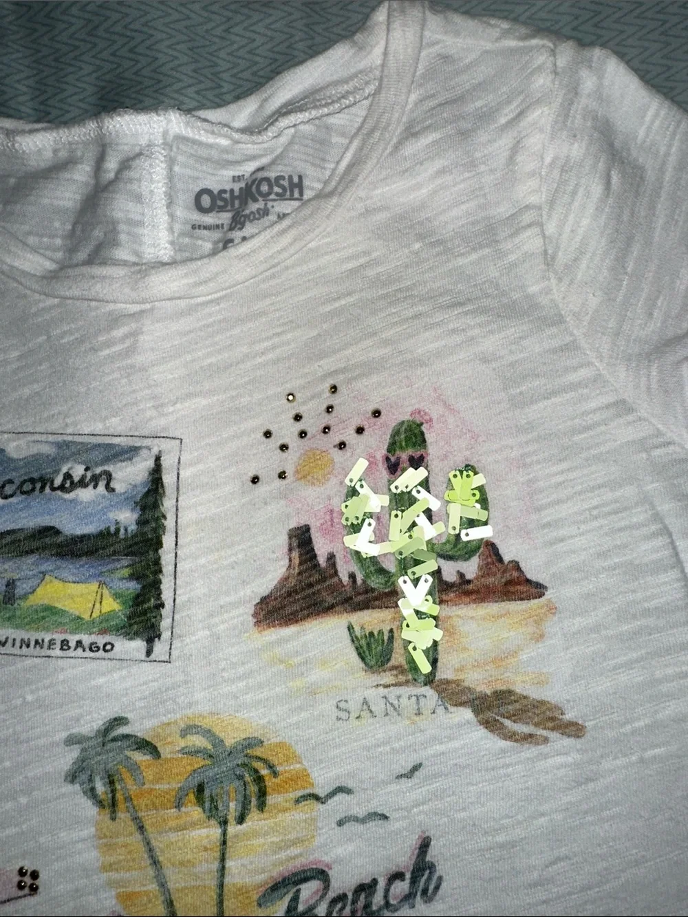 OshKosh B'gosh White Girls' Across the USA Travel Graphic Tee